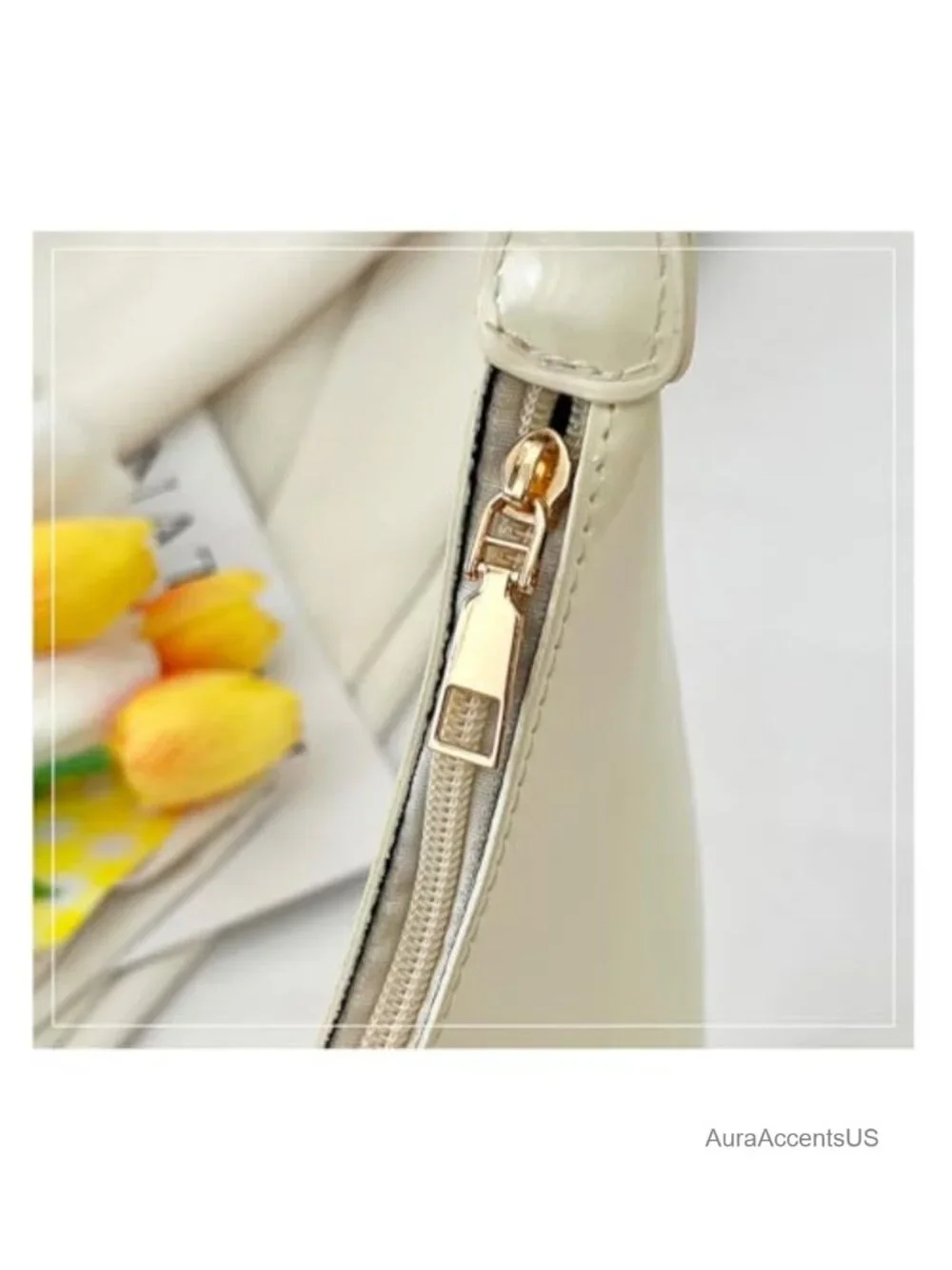 Patent Leather Hobo Bag Crescent Shoulder Bag Small Going Out Tote Satchel Purse